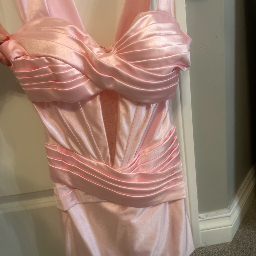 Chic Satin Pink Prom Dress